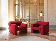 Fauteuils Cilindro tissu acoustique rouge