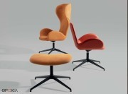 Collection de fauteuils pivotant Dalia, 2 hauteurs de dossier