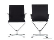 Fauteuils réunion Riola noir avec accoudoirs