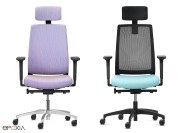 Fauteuils de travail Sequel avec option tétière, dos tapissé ou résille noire