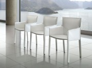 Fauteuils visiteur Pasqualina cuir blanc