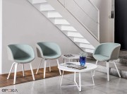 Fauteuils visiteur Sonny pieds bois blanc