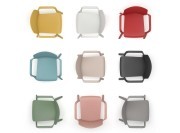Chaises empilables Klia en polypropylène, disponibles en 9 couleurs actuelles.