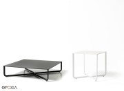 Table basse noire XL et table d'appoint XS