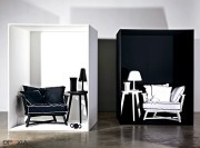 Fauteuil en bois full white ou noir collection Gray