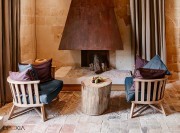 Fauteuils collection Gray, dossier arrondi en bois