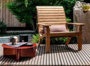 Table basse outdoor Guna finition laque rouge brillante