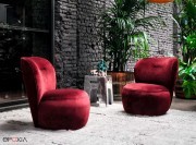 Table basse aluminium Inout avec fauteuils Loll par Gervasoni