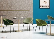 Chaises Gliss, revêtement velours et coussin