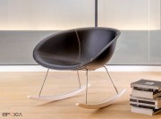 Fauteuil Gliss cuir par Pedrali