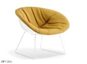 Fauteuil Gliss, housse d'assise et piètement luge
