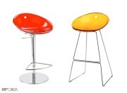 Chaises de bar Gliss, piètements au choix