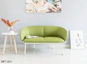 Canapé 2 places Grace, pieds epoxy blanc
