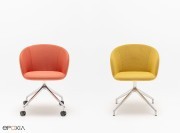 Chaise Grâce, 4 branches sur roulettes ou patins