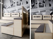 Détail assises des gradins modulables Tier
