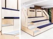 Détail marches des gradins modulables Tier