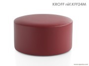 Grand pouf Kroff similicuir rouge