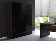 Grande armoire portes Stratifié brillant noir