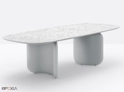 Grande table Elinor, pieds cuir 