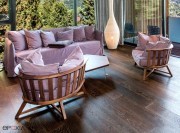 Détail du dossier bois galbé Gray