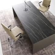 Bureau de direction Wing Glamour, pieds panneaux Olive Brun