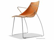 Chaise collectivité Hoop piètement traineau avec accoudoirs