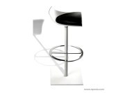 Tabouret Hoop pied colonne rembourré