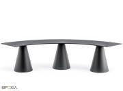 Banc Ikon module arrondi noir