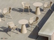 Tables et fauteuils outdoor Ikon sable - avec fauteuils Tatami sable