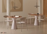 Chaises Arum en polypropylène, assise tapissée