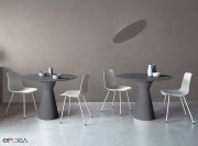 Tables de restauration 2 couverts Essens, pied et plateau anthracite
