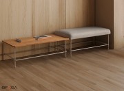 Module Nuc L.110 x P.60 cm avec table basse assortie, plateau placage chêne