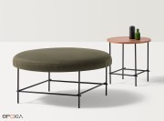 Grand pouf rond Nuc Ø100cm, et table d'appoint hauteur 52 cm