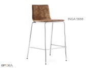 Tabouret Inga 5687, assise tissu ou simili cuir