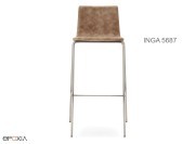 Tabouret Inga 5686, assise tissu ou simili cuir