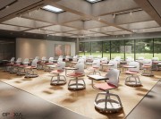 Chaises de formation Kalea Tablette sur roulettes avec panier