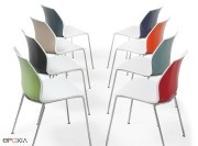 Chaises de réunion Kalea bicolore blanc / couleur