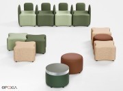 Modules d'assises pour accueil K2, poufs modulaires