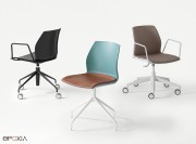 Chaises pivotante bicolore Kalea, avec ou sans accoudoir