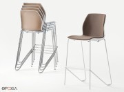 Tabourets empilables Kalea, coque polypro