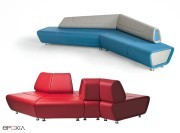 Banc d'attente modulaire Kaleido mono-couleur ou bicolore