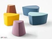 Poufs design mono et bicolore Kensho