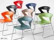 Chaises Kicca sur pied luge, coque polypropylène