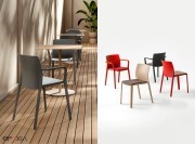 Chaises empilables Klia en polypropylène
