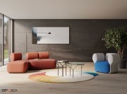 Canapé, fauteuil et pouf de la collection modulaire Klipper