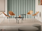 Chaise visiteur Kross, intérieur de la coque tapissée