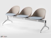Sièges sur poutre Kross, 3 places coque polypro et assise tapissée