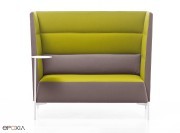 Sofa 2 places Kendo, dossier haut et tablette métal