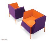 Fauteuils d'accueil bicolores Kendo, dossier bas