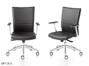 Fauteuil de direction cuir noir King, accoudoirs réglables, dossier bas